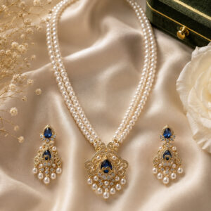 Blue Stone & Freshwater Pearl Designer Necklace