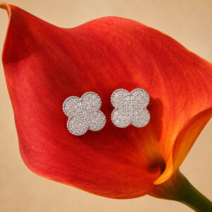 925 Sterling Silver Floral Stud Earrings with Freshwater Pearls & Semi-Precious Stones for Women