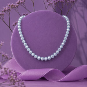 Round Lavender Freshwater Pearl Mala for Women