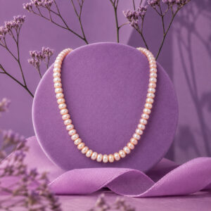 Peach Freshwater Pearl Mala for Women