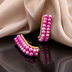 Pink Freshwater Pearl Gold-Tone Dangle Earrings